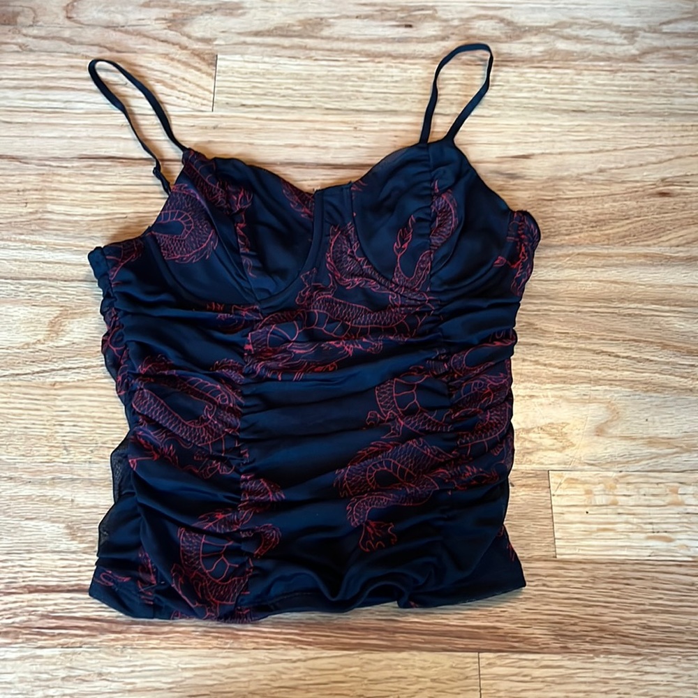 Black And Red Dragon Tank Top
